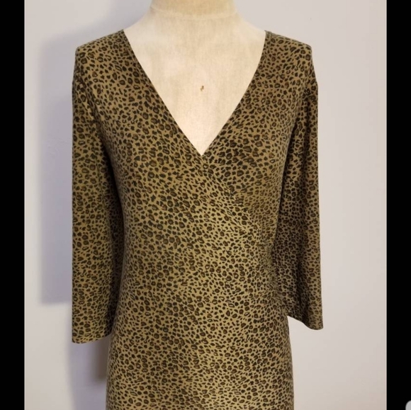 AGB BYER CALIFORNIA DRESS VINTAGE SEXY 90S ANIMAL PRINT CHEETAH LEOPARD STRETCH - Picture 3 of 7